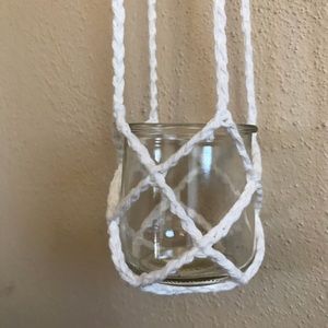 Crocheted hanging jar